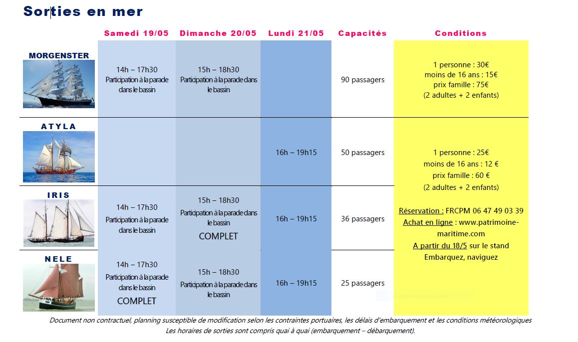 Sorties en mer Escale à Calais 2018