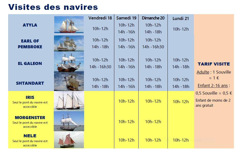 Visites de navires Escale à Calais 2018 