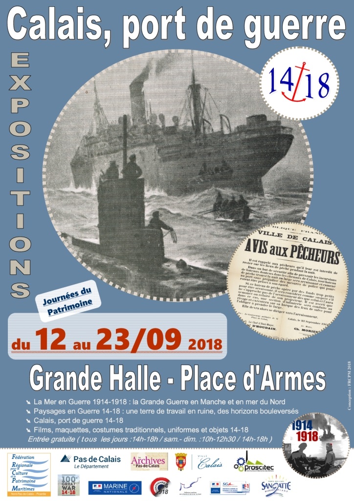 Affiche expo Calais port de guerre 14 18