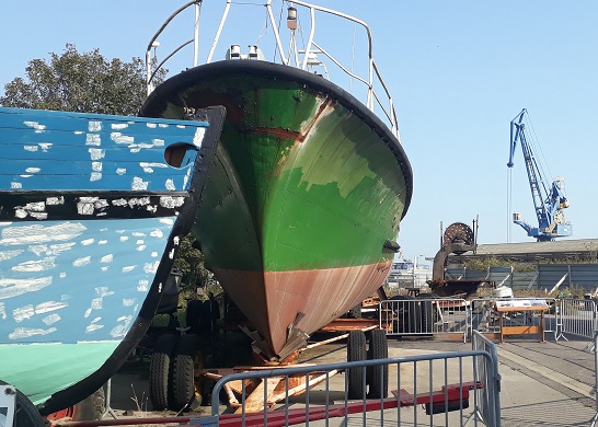 Canot Patron Léon Avron au chantier naval - septembre 2020