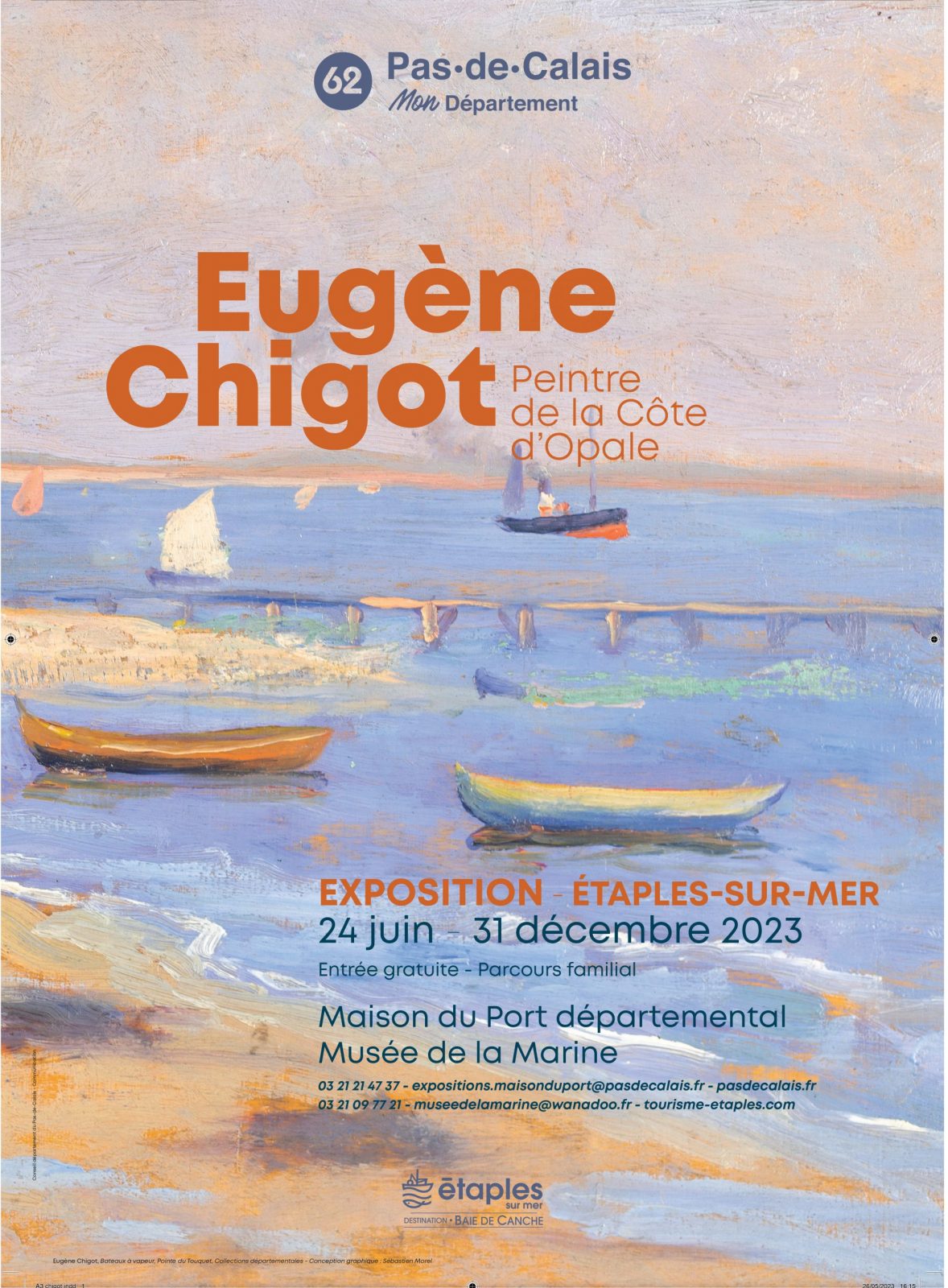 Affiche expo E. Chigot Etaples